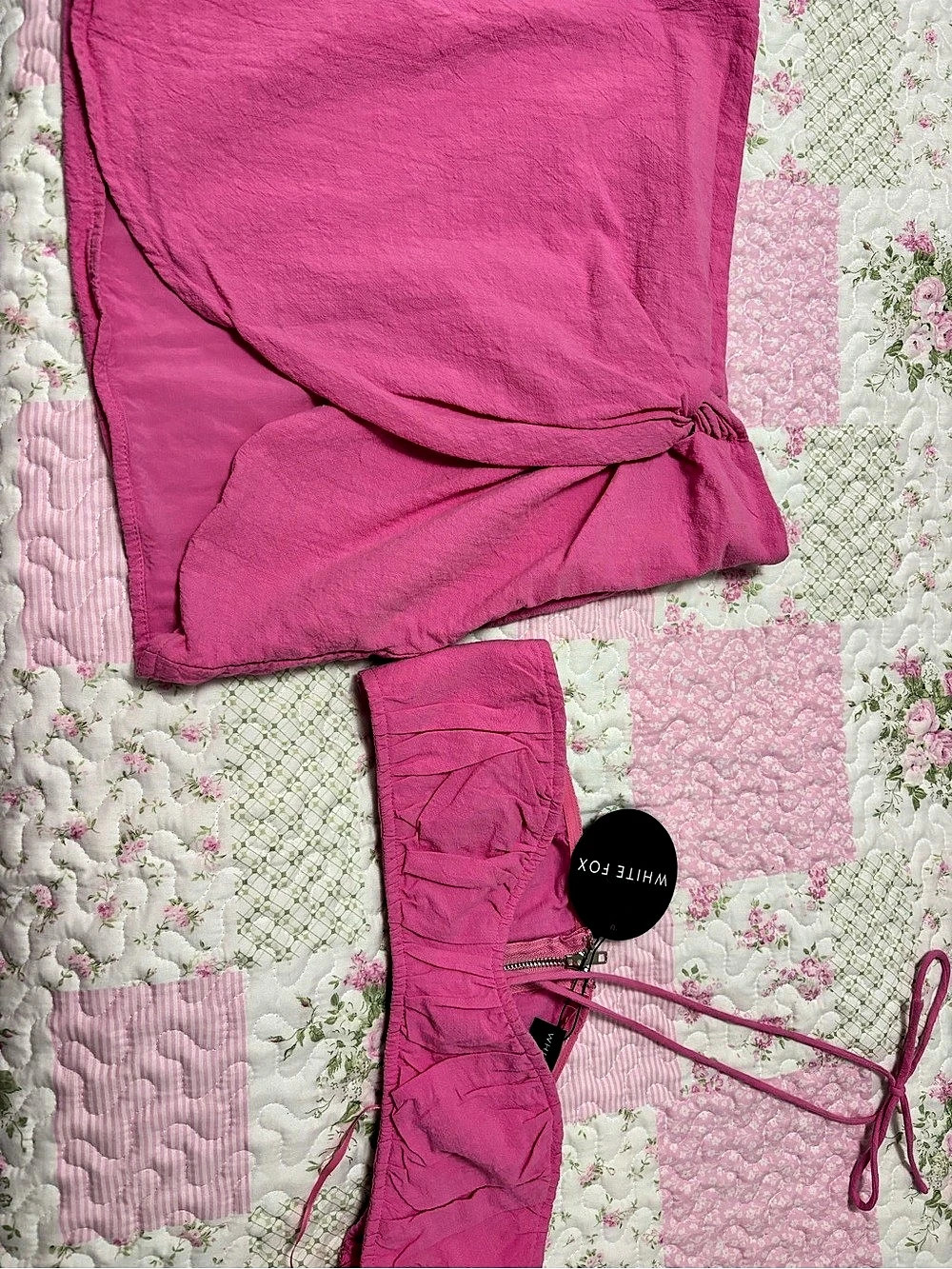White Fox Pink Matching Set Large New With Tags